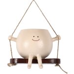 Jeffergarden jardini�re murale en r�sine avec visage pivotant, pot de fleurs succulentes avec visage ...