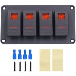 Jeffergarden panneau de commutateur � bascule � 4 gangs, interrupteurs � bascule pour bateau r�tro - ...