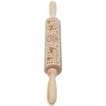 Jeffergarden rouleau � ptisserie de nol en bois gaufr�, avec motif de renne, pour la cuisson des biscuits, ...