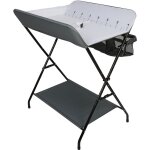 Jeobest - table � langer pliante avec panier de rangement pour nouveaux - n�s chambre b�b� - gris - blanc ...