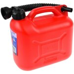 Jerrican essence en plastique avec bec verseur rouge 5 l Jerrican essence en plastique avec bec verseur rouge 5 l