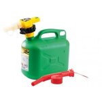 Jerrican de transport de carburant + bec verseur capacit 5 lt plastique couleur vert