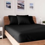 Soleil d ocre - drap housse en coton 140x190 cm jersey noir, par soleil d'ocre Soleil d ocre - drap housse en coton 140x190 cm jersey noir, par soleil d'ocre