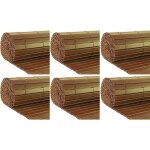 Jet7garden - canisse en pvc effet noyer double face qualit + (lot de 6) 180 x 250 cm