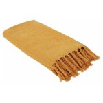 Jet� de canap� 'gaufr�' 130x160cm jaune ocre