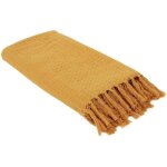 The home deco factory - jet� de canap� gaufr� en coton 130 x 160 cm