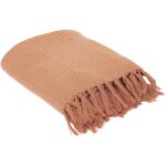 Jete de canape gaufre ocre 150x200cm