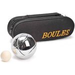 Jeu de 3 boules de p�tanque en m�tal avec �tui de transport