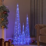 Jeu de cnes lumineux  led acrylique bleu 60 / 90 / 120 cm