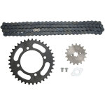 Jeu de pignon et cha�ne universel 420 pour motos mini cross 50cc � 125cc, atv et karting