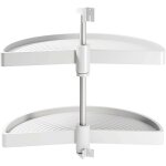 Jeu de plateaux rotatifs shelvo 1 / 2 lune, pour module de 800mm, plastique et aluminium, blanc - emuca ...
