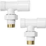 Jeu de robinets de radiateur coud�s 1 / 2', blancs