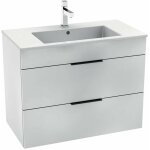 Jika - groupe roca) cube meuble de salle de bain blanc 2 tiroirs 79x42. 2x62. 2cm + lavabo en c�ramique ...