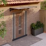 The living store auvent de porte noir 199x90 cm polycarbonate - auvent de porte - abri porte - protection ...