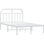 Jinlefu - cadre de lit m�tal sans matelas et t�te de lit blanc 120x190 cm vidaxl