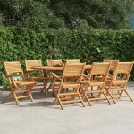 Jinlefu - chaises de jardin pliantes lot de 8 55x62x90cm bois massif teck vidaxl