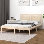 Jinlefu - lit double pour adulte cadre de lit - bois massif 140x190 cm bv844615 - bonnevie