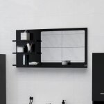 Jinlefu - miroir de salle de bain miroir mural - style baroque noir 90x10, 5x45 cm agglom�r�