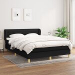 Jinlefu - sommier  lattes de lit avec matelas noir 140x190 cm tissu vidaxl