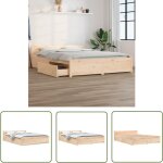 Jinlefu - the living store cadre de lit sans matelas avec tiroirs 120x200 cm - cadre de lit - lit double ...