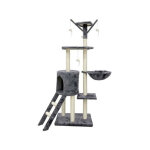 Sans marque - jipsy arbre a chat gris 79 x 34 x 138 cm - 3 plateformes, 1 perchoir, 1 niche, 1 escalier, ... Sans marque - jipsy arbre a chat gris 79 x 34 x 138 cm - 3 plateformes, 1 perchoir, 1 niche, 1 escalier, ...