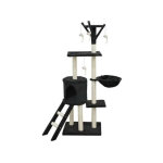 Sans marque - jipsy arbre a chat noir 79 x 34 x 138 cm - 3 plateformes, 1 perchoir, 1 niche, 1 escalier, ... Sans marque - jipsy arbre a chat noir 79 x 34 x 138 cm - 3 plateformes, 1 perchoir, 1 niche, 1 escalier, ...