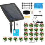 Jiubiaz syst�me d?irrigation solaire automatique des plantes, kit d?arrosage goutte � goutte sans robinet, ...