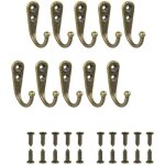 Jn. songs - 10 pcs pat�re porte manteau murale vintage crochet m�tal de porte chapeau inox avec vis pour ...