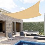 Jn. songs - voile d'ombrage carr impermable jaune toile ombrage uv protection pour patio jardin terrasse ...