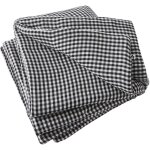 Joel - chemin de lit 90x200cm gaze de coton vichy coloris truffe