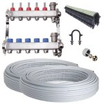 John guest speedfit - kit plancher chauffant hydraulique 110 m collecteur inox - tube multicouche