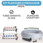 John guest speedfit - kit plancher chauffant hydraulique 50 m collecteur inox - tube multicouche