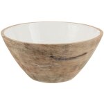 Bol en bois de manguier avec int�rieur blanc