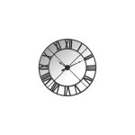 Jolipa - horloge miroir ronde 123 cm en verre et mtal noir