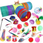 Jormftte - 21 pcs chat chaton jouets ensemble, tunnels de chat pliables pour chats d'int�rieur, jouet ...