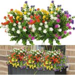 Jormftte - 6 paquets de fleurs artificielles en plein air de fausses fleurs pour la d�coration de la ...