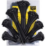 Jormftte - 700 pi�ces collier de serrage plastique, assortiment colliers plastique rilsan noir 100 / ...