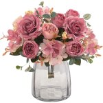 Jormftte - paquets fleurs artificielles faux pivoine soie hortensia bouquet dcor faux plastique camlia ...