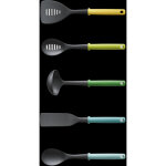 Joseph joseph duo set of 5 ustensiles of, avec support int�gr�, ustensiles de cuisine r�sistants � la ...