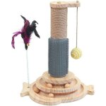 Jouets pour chat 5 en 1, griffoir pour chat avec boule suspendue, jouet de piste pour chat en bois avec ...