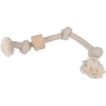 Jouet en corde et bois pour chien - beige - l 48 cm - livraison gratuite