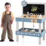 Jouet d'etabli en bois pour enfants avec 5 outils & 56 accessoires, jouet bricolage enfants avec tableau ...
