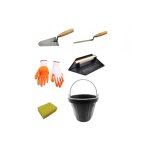 Jr motoculture - kit de construction 6 accessoires - seau, eponge, truelle, pelle, gants - jr mackitpro ...