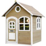 Julia maison enfant en bois fsc maison de jeux pour l'extrieur / jardin en marron & blanc maisonnette ...