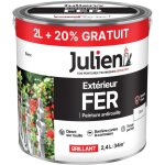 Julien - peinture ext�rieur fer antirouille 2l + 20%gratuit - 164085 - blanc