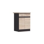 Junona meuble bas de cuisine 60 cm - 2 portes - plan de travail - chene sonoma Junona meuble bas de cuisine 60 cm - 2 portes - plan de travail - chene sonoma