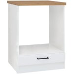 Junona meuble bas four 60 cm - plan de travail - blanc brillant