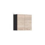 Meuble haut de cuisine 60 cm ? 2 portes battantes ? ch�ne sonoma ? finition mate ? rangement optimis� ...