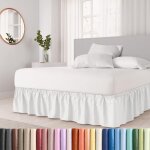 Treetalk ? jupe de lit enveloppante blanche 150 x 200 x 38 cm ? microfibre bross�e ? �lastique facile ...