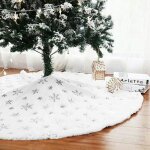 Jupe de sapin de no�l en fausse fourrure no�l tapis rond de sapin couvre - pied sapin d�coration du sapin ...